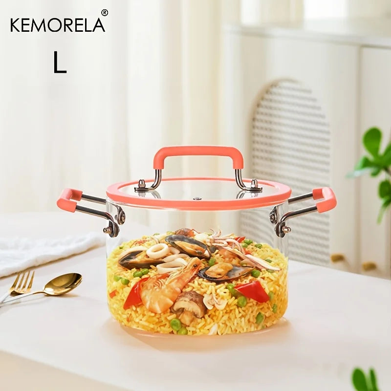 Crystal-Clear Glass Saucepan with Lid