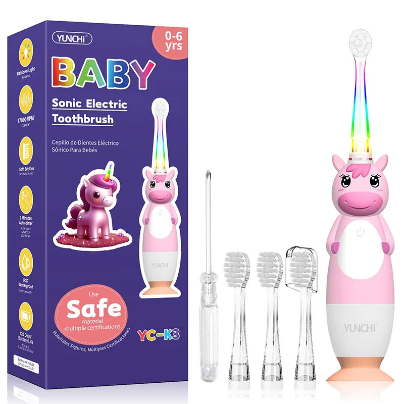 Kids Sonic Electric Toothbrush with Timer & Replacement Heads