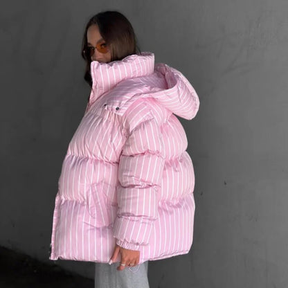 Women’s Striped Hooded Cotton Jacket