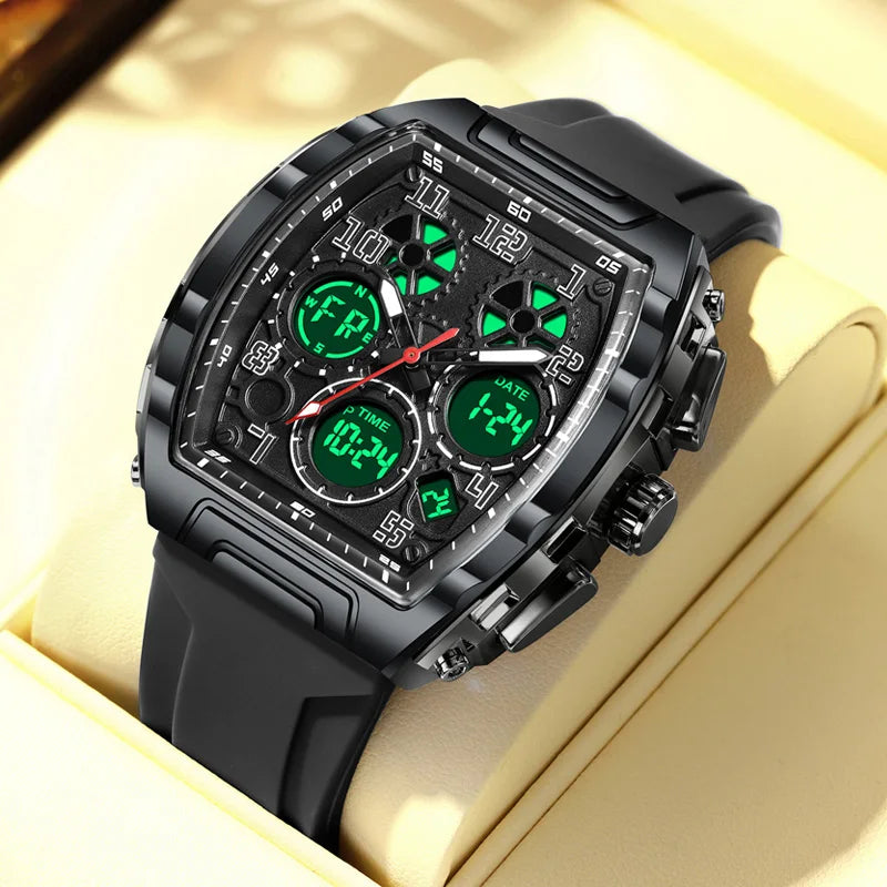 Timeless Elegance: Luxury Men's Square Quartz Chronograph Watch