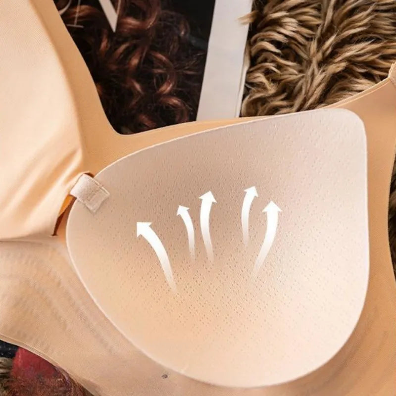 Women's Plus Size Push-Up Bra, Seamless and Wireless