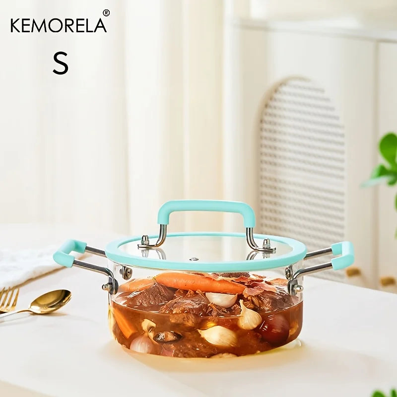Crystal-Clear Glass Saucepan with Lid