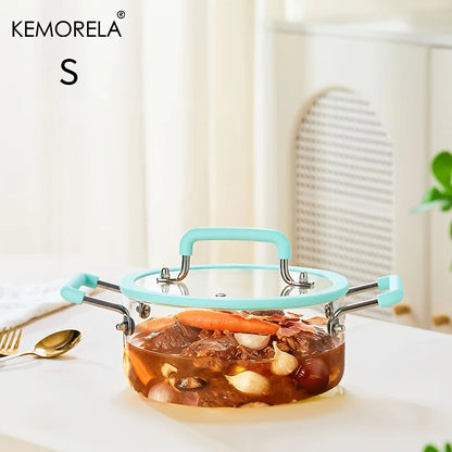 Crystal-Clear Glass Saucepan with Lid