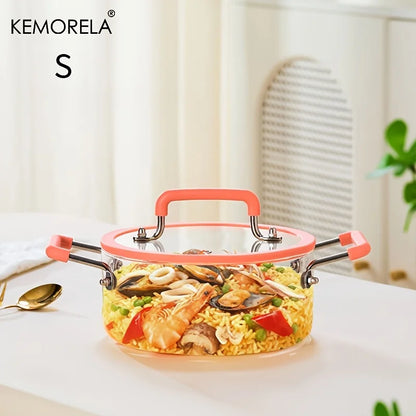 Crystal-Clear Glass Saucepan with Lid