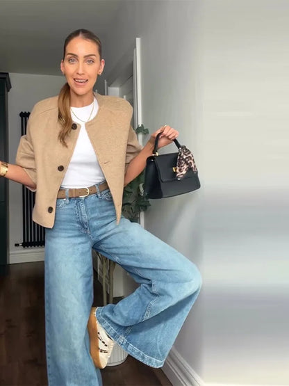 Women’s Wool-Inspired Short Coat