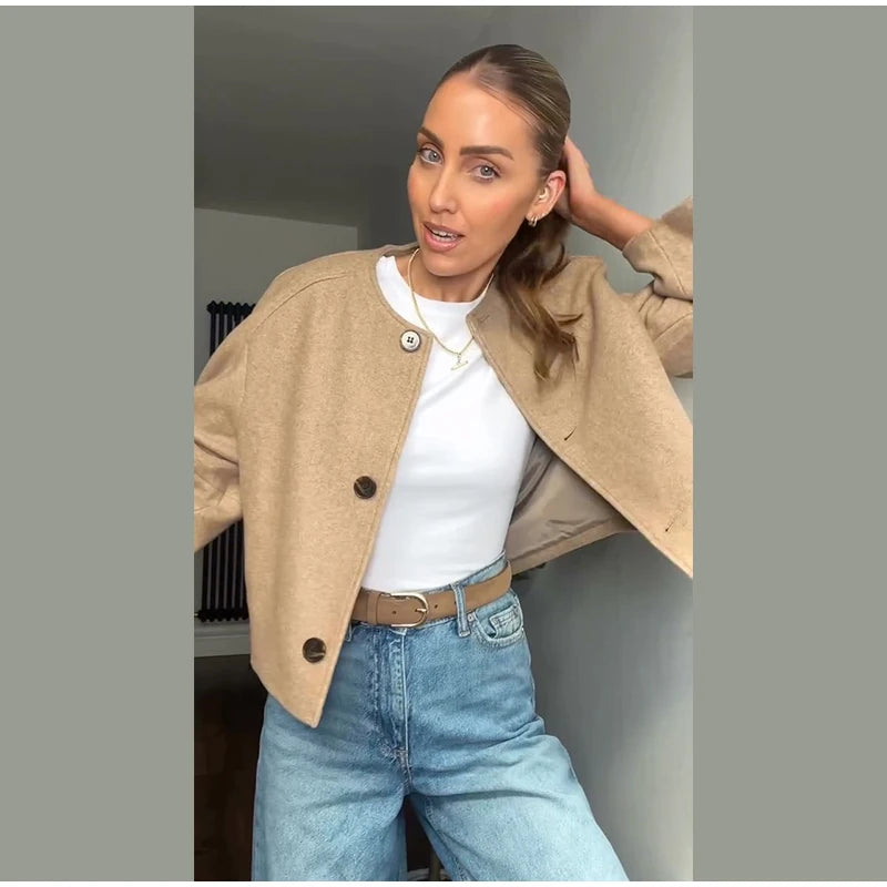 Women’s Wool-Inspired Short Coat