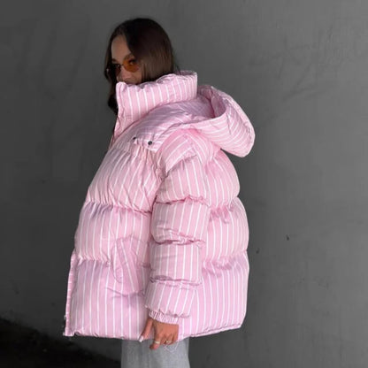 Women’s Striped Hooded Cotton Jacket