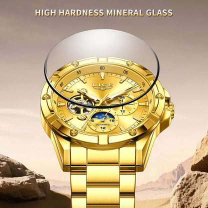 LIGE Luxury Hollow Tourbillon Men’s Watch