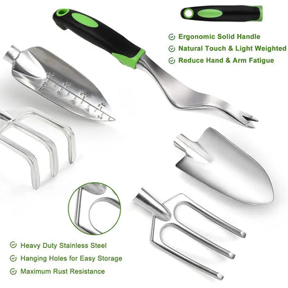 Gardening Tool Set – 8-Piece Heavy-Duty Stainless Steel Kit with Organiser Bag