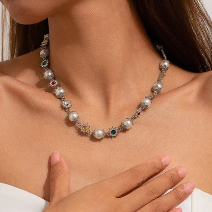 Elegant Pearl Choker Necklace