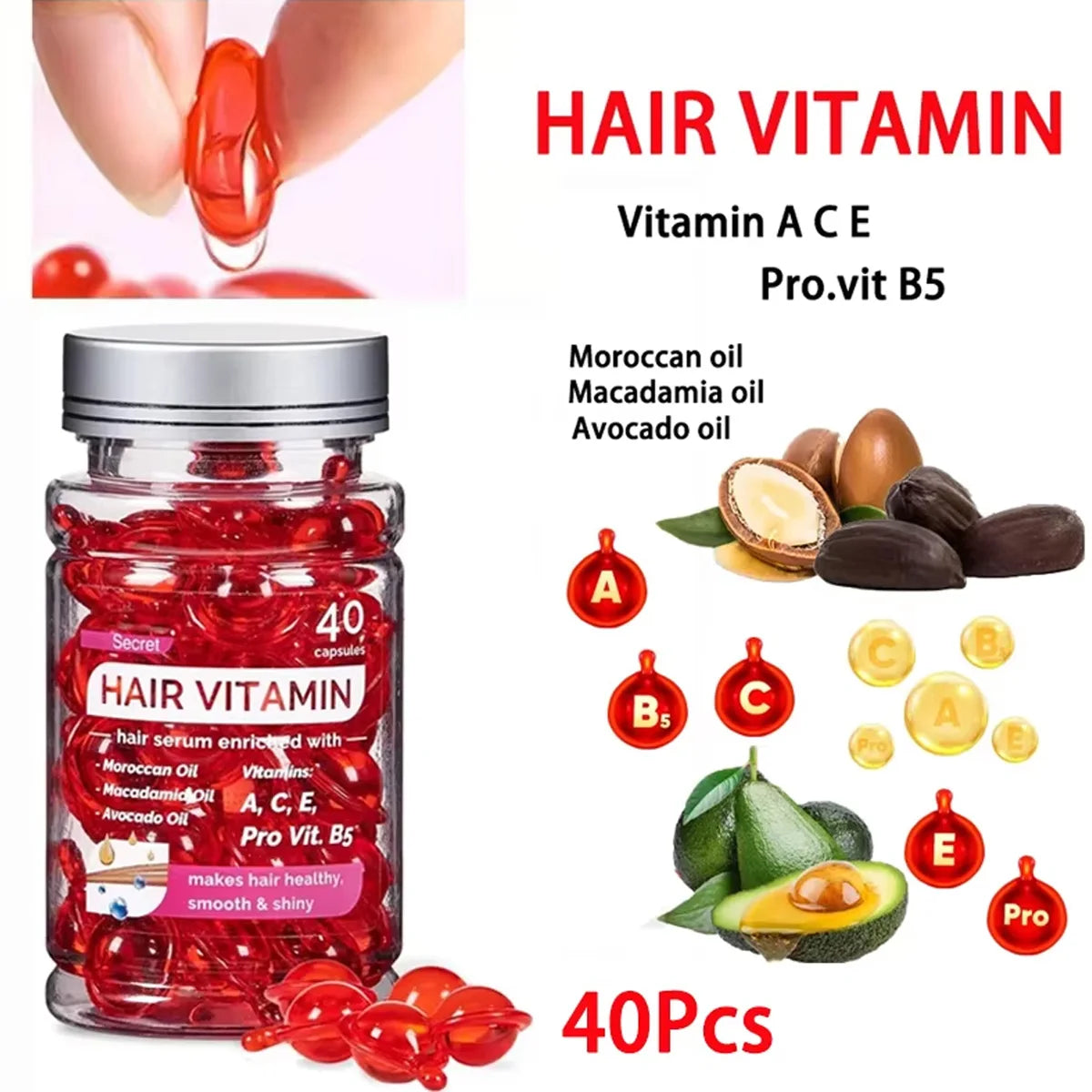 Moroccan Argan Vitamin Oil Hair Capsules