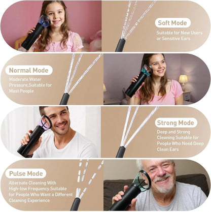 Powerful Rechargeable Earwax Removal with 4 Pressure Modes & IPX6 Waterproof
