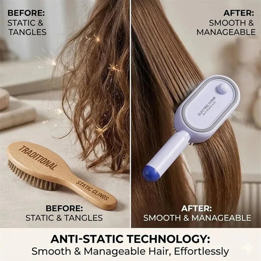 3-in-1 Hairbrush with Steam, Essential Oil, and Self-Cleaning