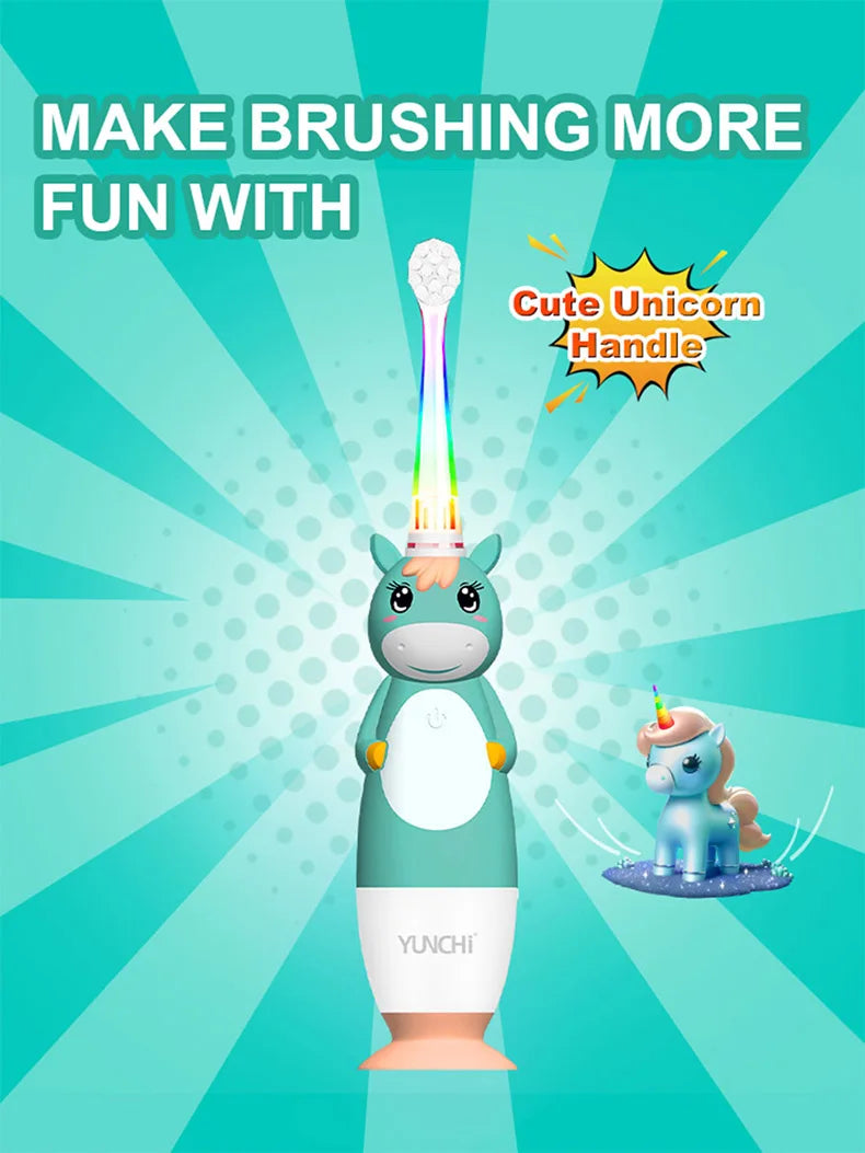 Kids Sonic Electric Toothbrush with Timer & Replacement Heads