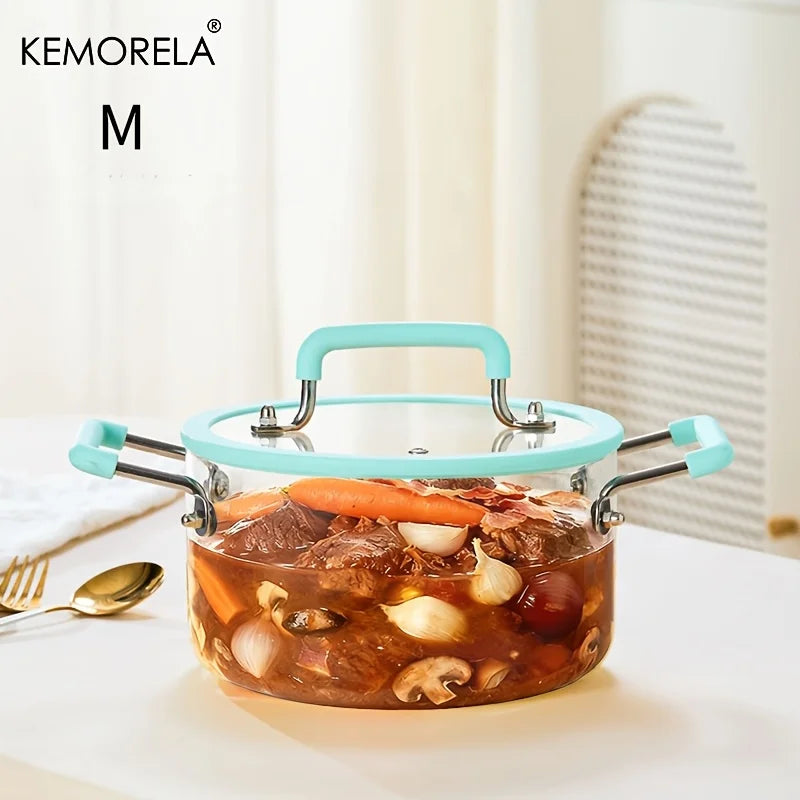 Crystal-Clear Glass Saucepan with Lid