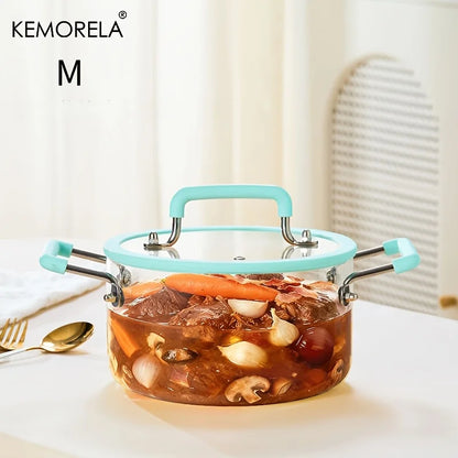 Crystal-Clear Glass Saucepan with Lid