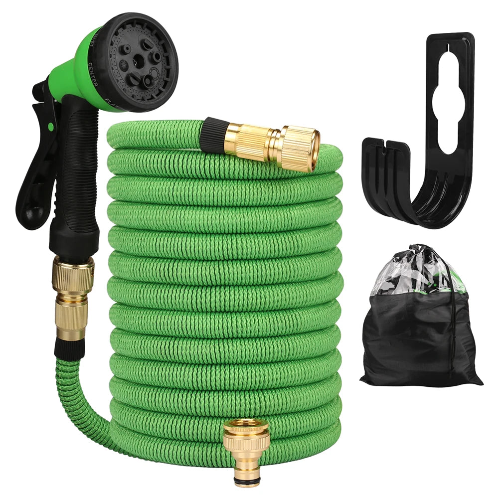 💦 Expandable High-Pressure Garden Hose with Double Metal Connector