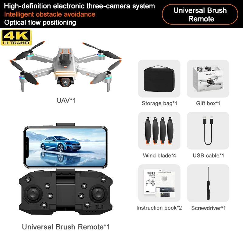 M4 8K HD Triple-Camera Drone With Integrated Screen