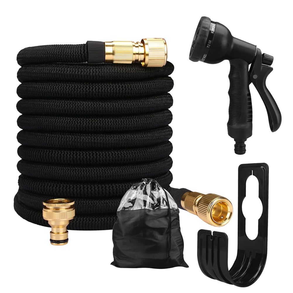 💦 Expandable High-Pressure Garden Hose with Double Metal Connector