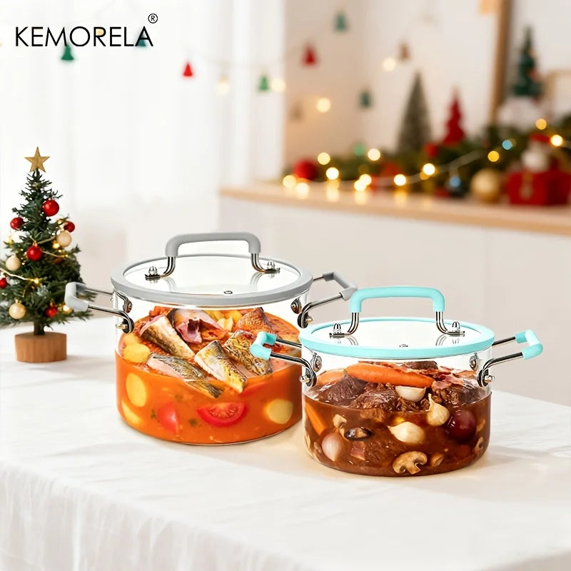 Crystal-Clear Glass Saucepan with Lid