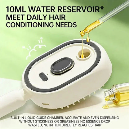 3-in-1 Hairbrush with Steam, Essential Oil, and Self-Cleaning