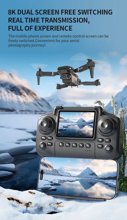 E88 PRO 8K HD Foldable Drone With Wide-Angle Camera & Smart Height Hold