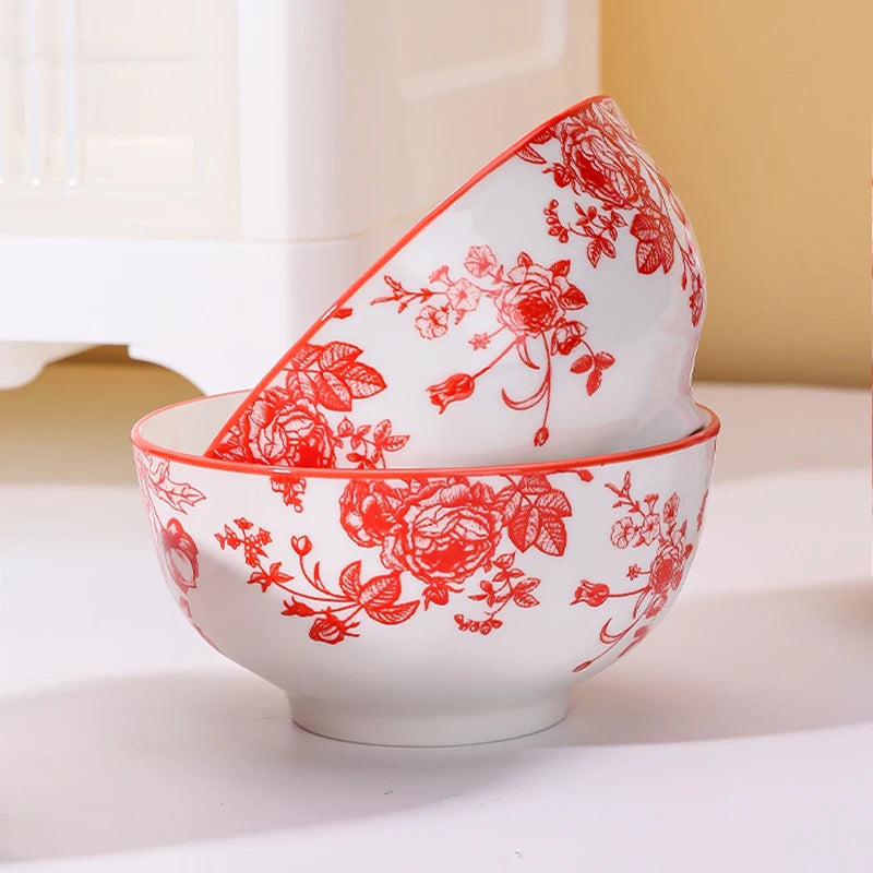 Elegant 3-Piece Ceramic Rice Bowl Set for a More Cosy and Beautiful Home Dining Experience