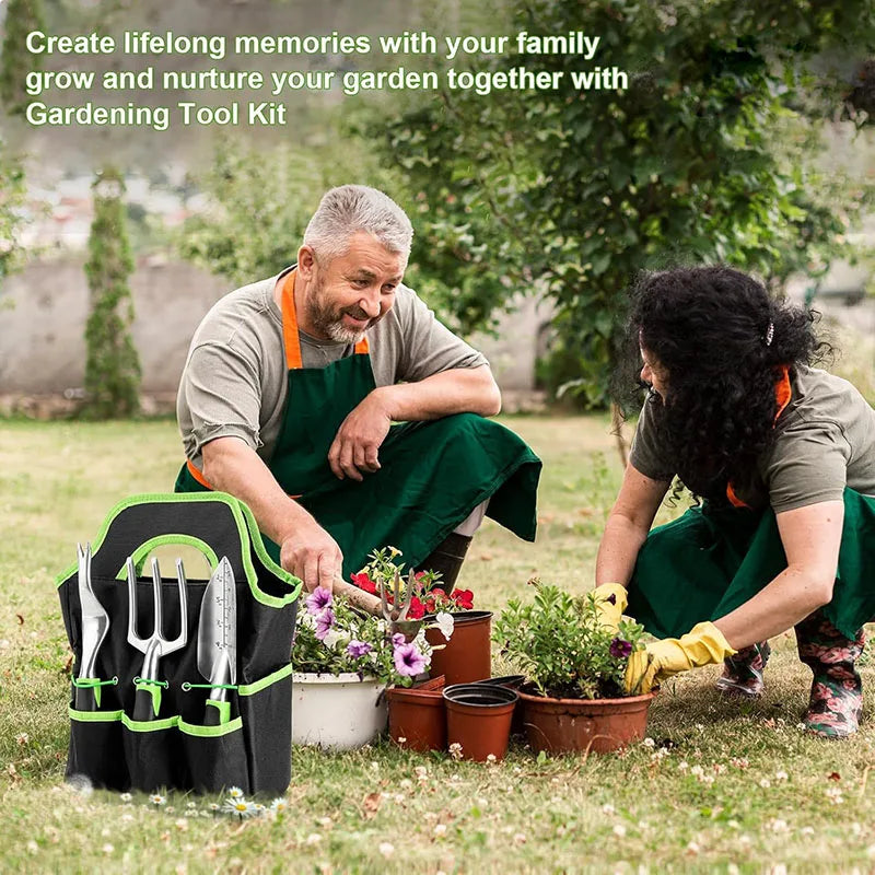 Gardening Tool Set – 8-Piece Heavy-Duty Stainless Steel Kit with Organiser Bag