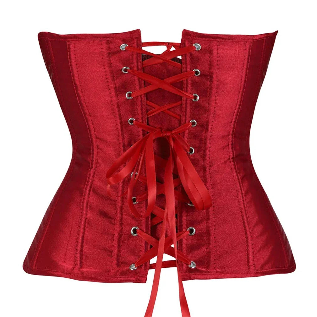 Women's Satin Lace-Up Corset Bustier