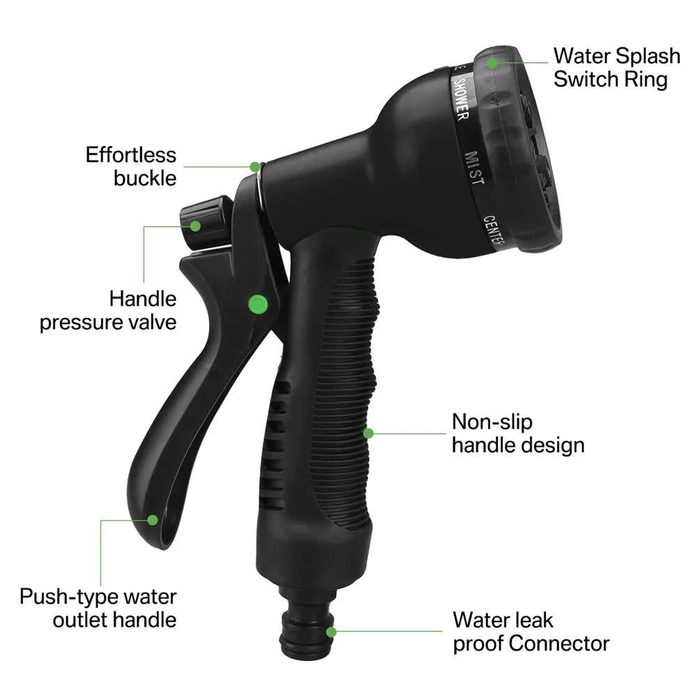 💦 Expandable High-Pressure Garden Hose with Double Metal Connector
