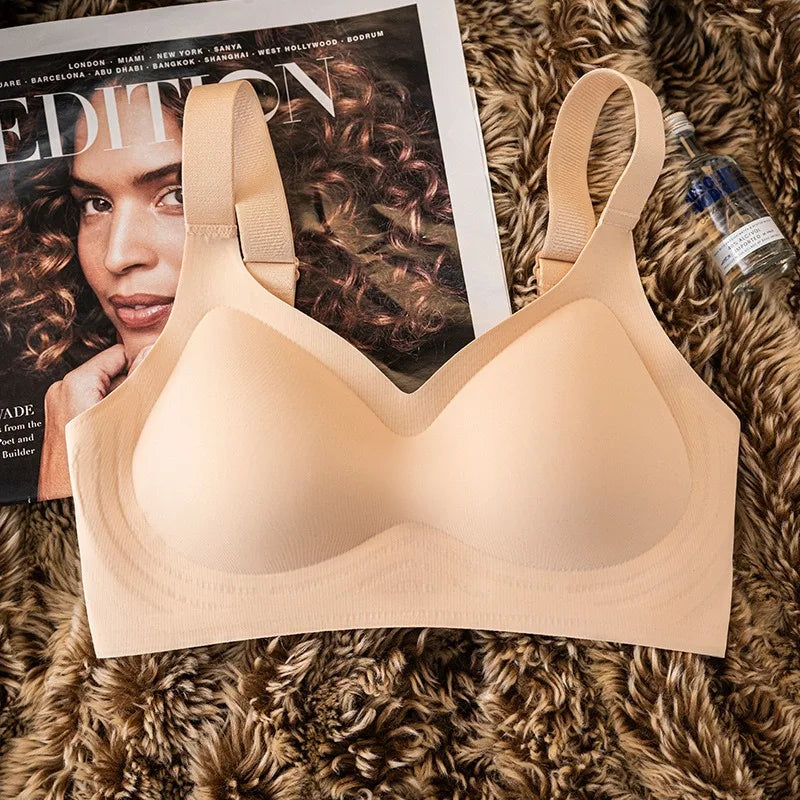 Women's Plus Size Push-Up Bra, Seamless and Wireless