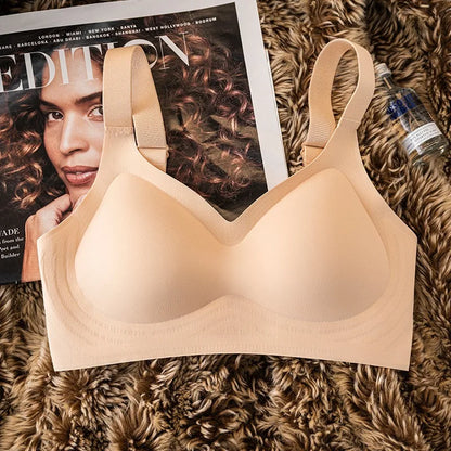Women's Plus Size Push-Up Bra, Seamless and Wireless